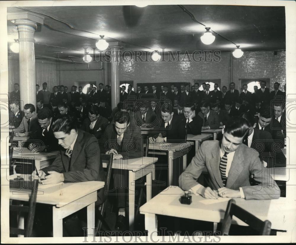 1934 Press Photo West Point Academy US candiadtes take exams - Historic Images