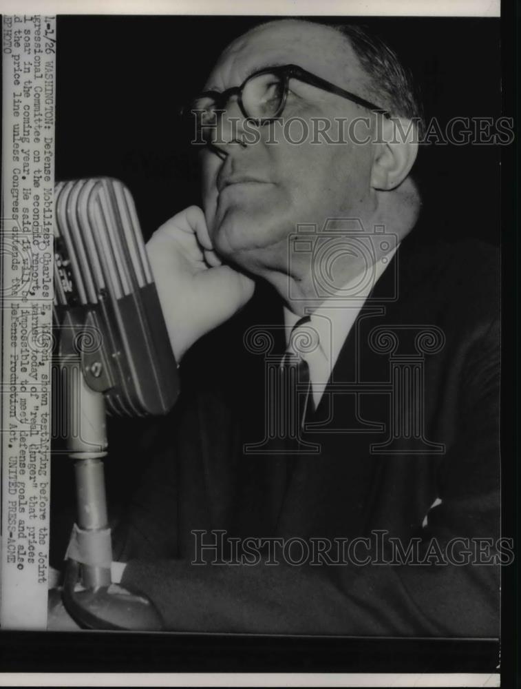 1952 Press Photo Joint Congressional Committee with Defense Mobilizer Wilson - Historic Images