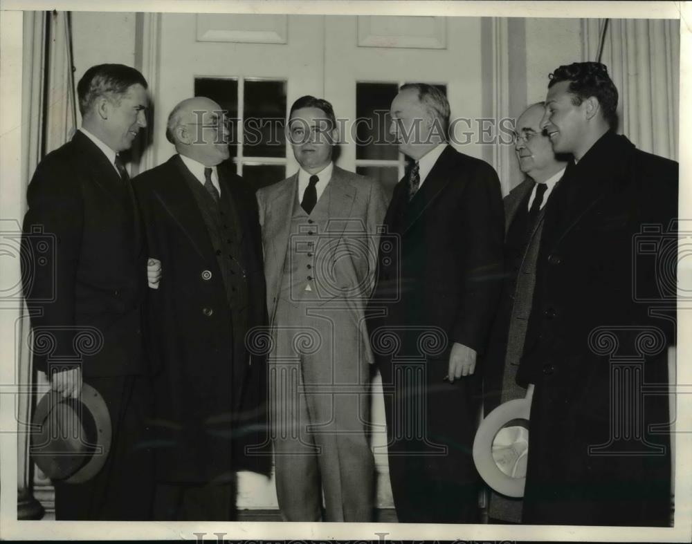 1936 Press Photo Sec. Wallace, Sen, Bankhead, Rep. Jones, Pressman and Alexander - Historic Images