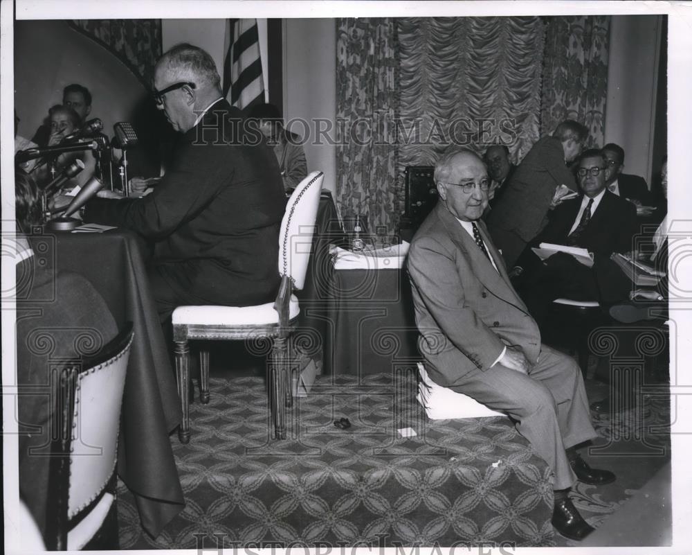 1956 Press Photo Chicago AFL CIO Pres George Meany &amp; James Petrillo AF of Music - Historic Images