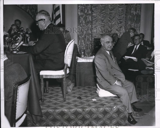 1956 Press Photo Chicago AFL CIO Pres George Meany & James Petrillo AF of Music - Historic Images