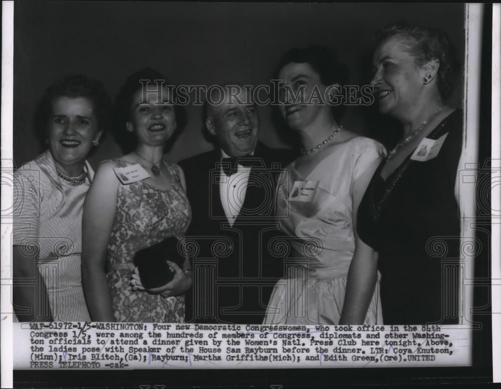 1955 Press Photo The new Democratic Congresswomen with Speaker Sam Rayburn - Historic Images