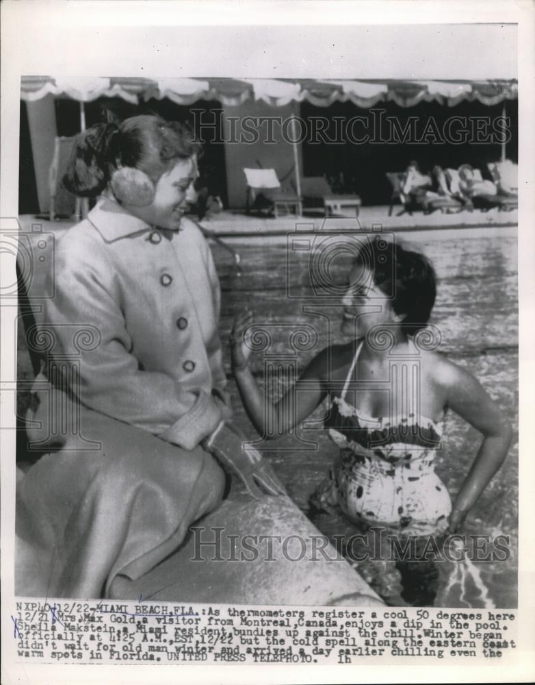 1954 Press Photo Mrs. Max Gold and Sheila Makstein - Historic Images