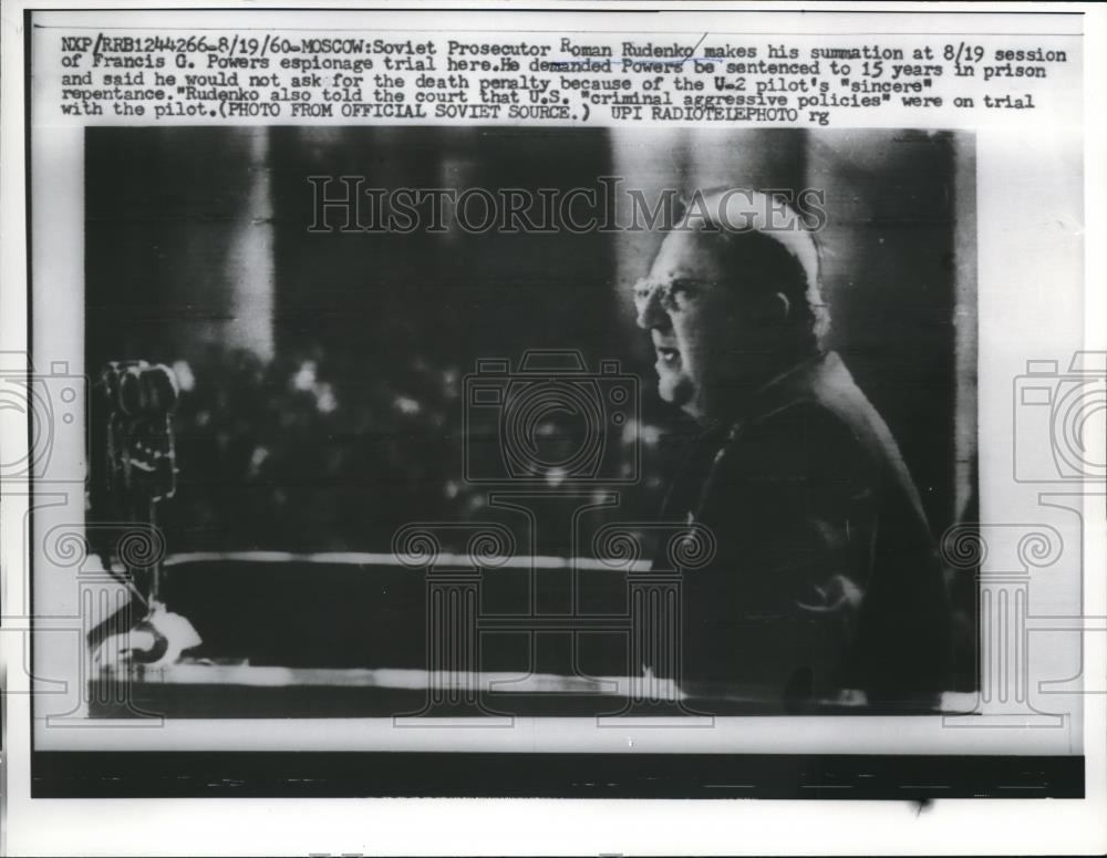 1960 Press Photo of Soviet Prosecutor Roman Rudenko - Historic Images