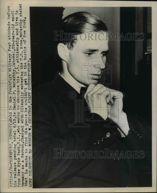 1949 Press Photo Daniel McCarthy ex GI from New Hyde Park - Historic Images