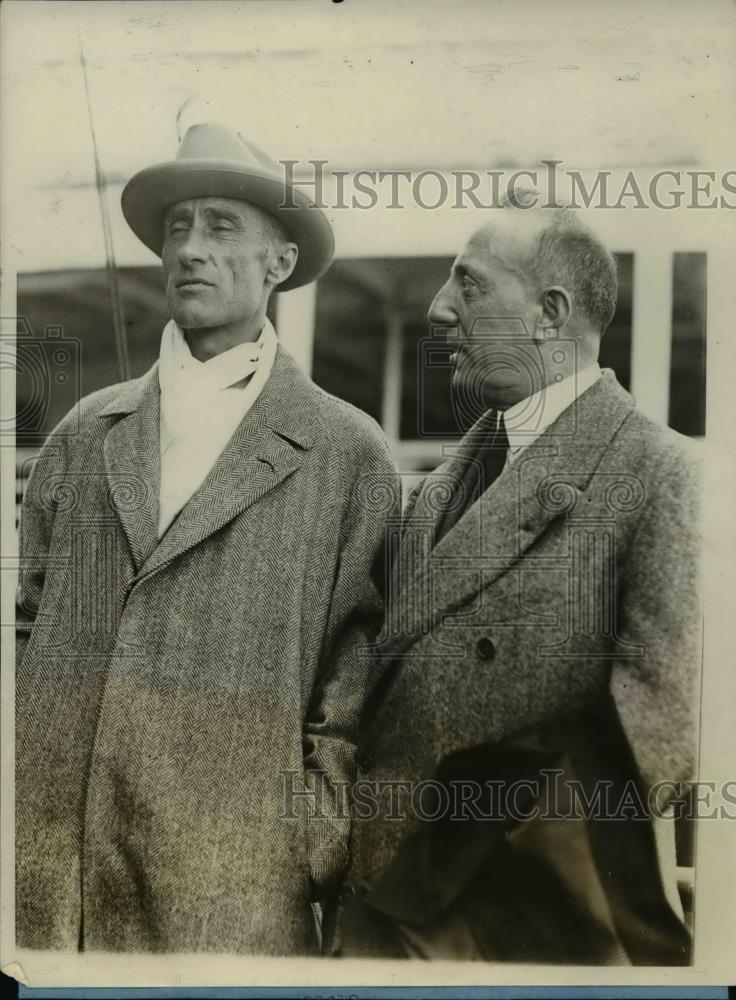 1928 Press Photo Prince Ludovico Spada Potenziani of Rome, Baron Albert Fassini - Historic Images