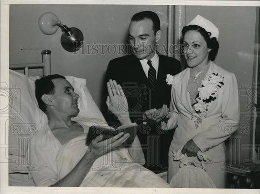 1938 Press Photo St Louis Mo Rev Stephenson weds Charles Everette & Viola Muller - Historic Images