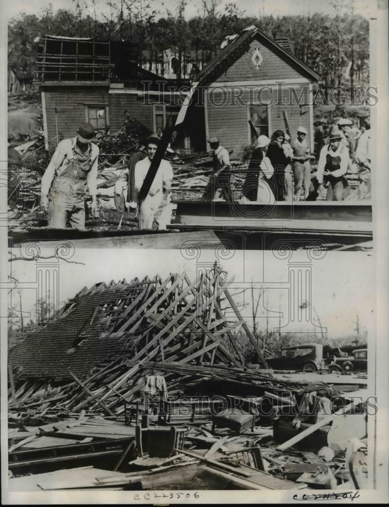 1933 Press Photo The rescue workers seeking bodies after the tornado - nee25100 - Historic Images