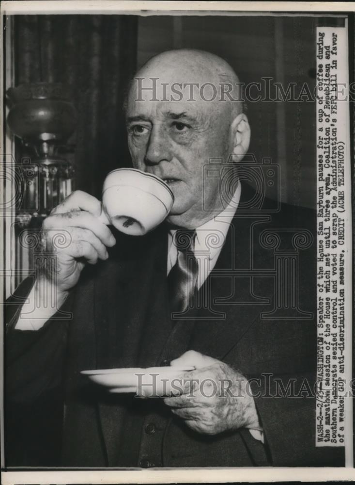 1950 Press PhotoMr. Sam Rayburn During Marathon Session of TheHouse - nee31437 - Historic Images