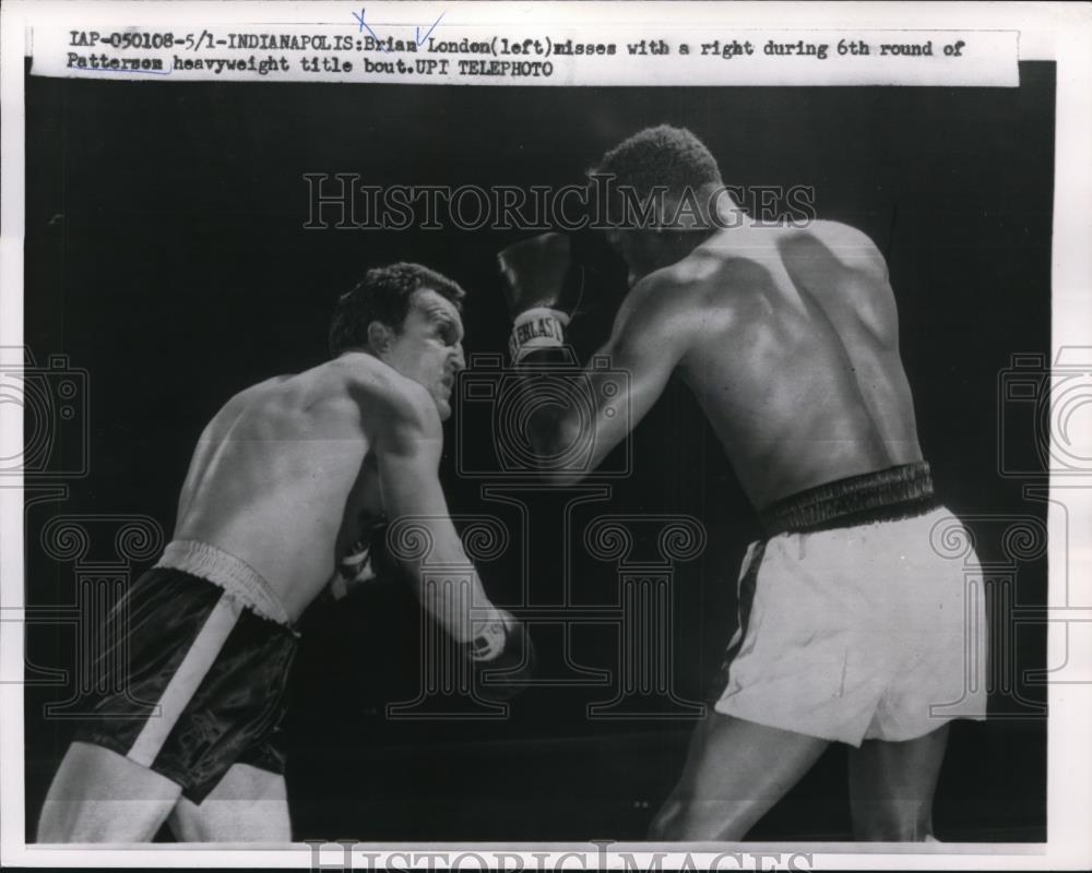 1959 Press Photo Indianapolis Ind Brian London vs Floyd Patterson - nes26671 - Historic Images