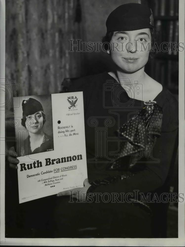 1934 Press Photo Miss Ruith Brannon, school teacher - nee24926 - Historic Images