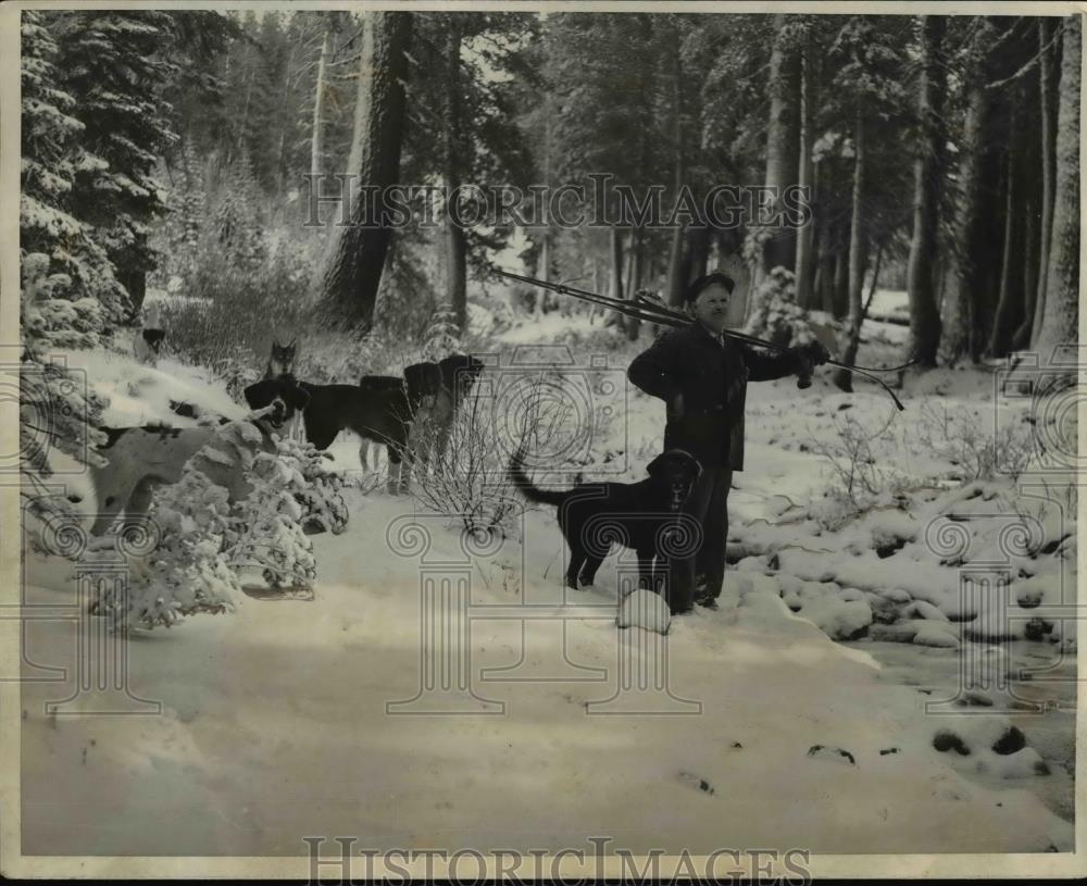 1931 Press Photo Scotty Allen in First Snow - nee30147 - Historic Images