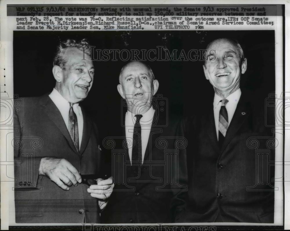 1962 Press Photo Senator Richard B Russell Chairman of Senate Armed Services Com - Historic Images