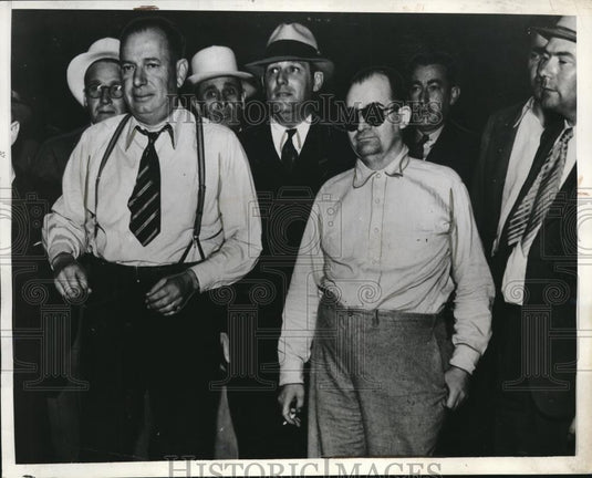 1934 Press Photo Kidnapped California Businessman William F. Gettle & Police - Historic Images