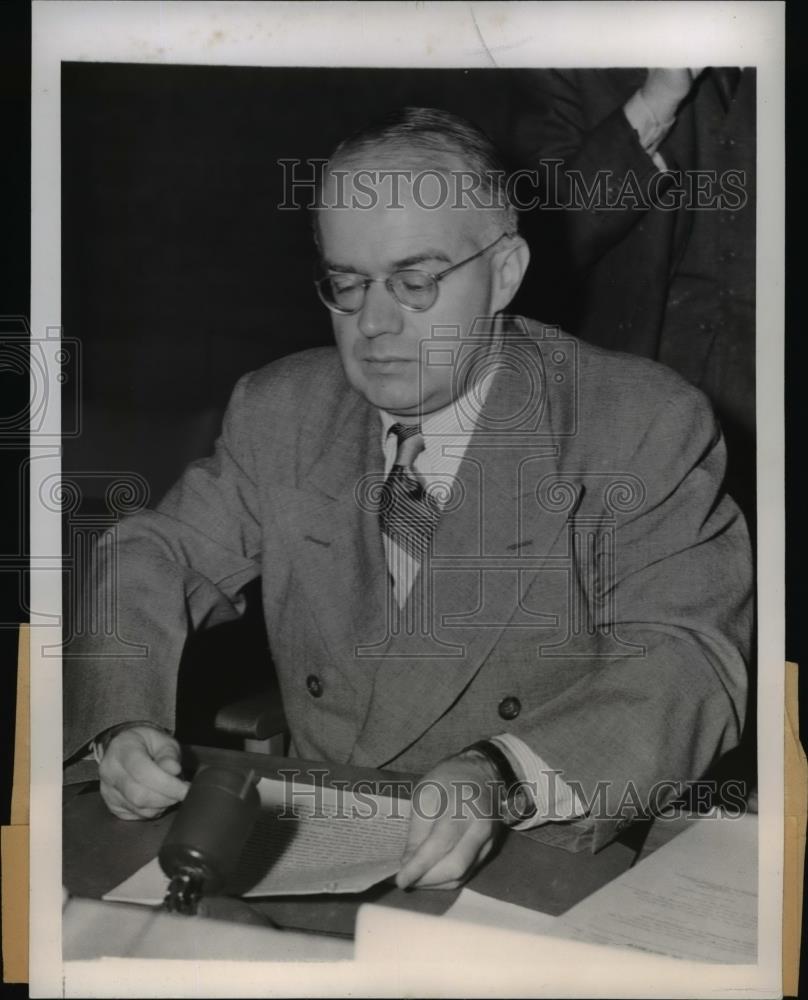 1947 Press Photo Dr.Oscar Lange,Polish Delegate,instigate US for Greece conflict - Historic Images