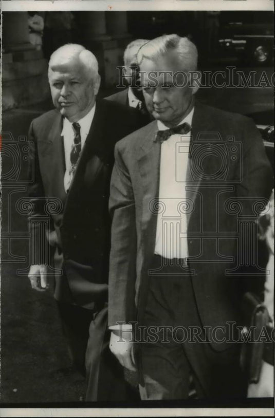 1956 Press Photo Defense Secretary Charles E Wilson & Pres Assistant Sherman Ada - Historic Images