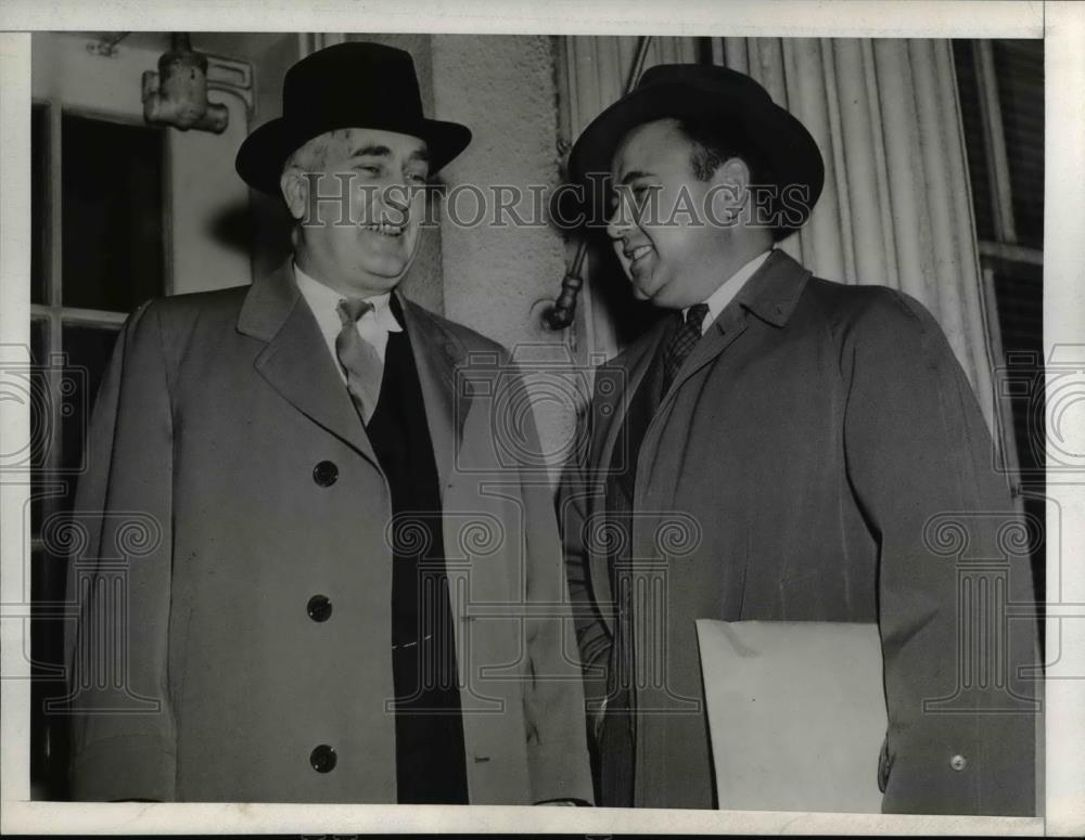 1944 Press Photo New Jersey Governor Charles A. Edison and Thomas Schettino - Historic Images