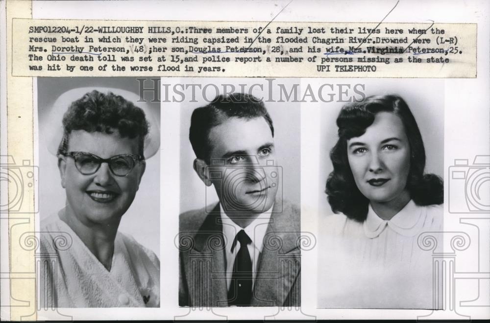 1959 Press Photo Mrs.Dorothy Peterson, Douglas Peterson &amp; Mrs. Virginia Peterson - Historic Images