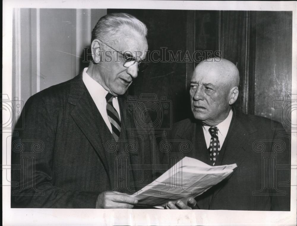 1955 Press Photo Rep. John W. McCormack looks over Copy of President&#39;s Message - Historic Images