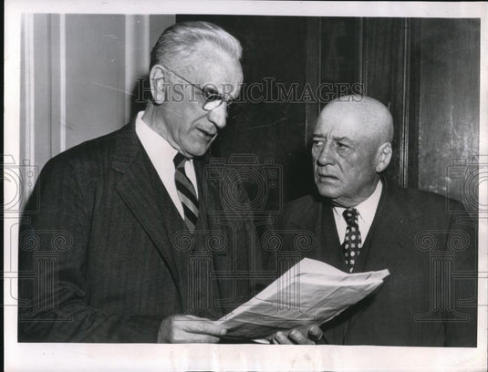 1955 Press Photo Rep. John W. McCormack looks over Copy of President's Message - Historic Images
