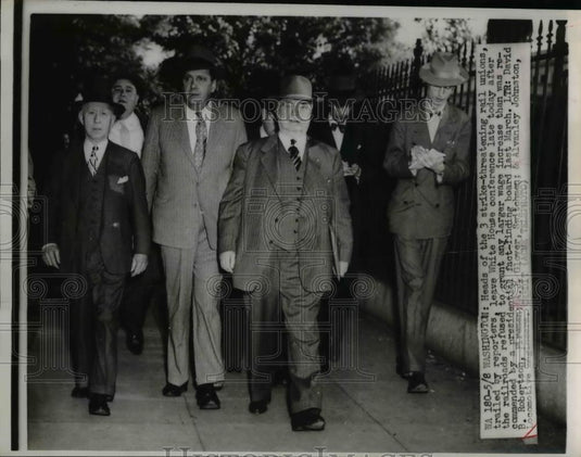 1948 Press Photo Heads of Strike Threat Railroad Unions Meeting in Washington - Historic Images