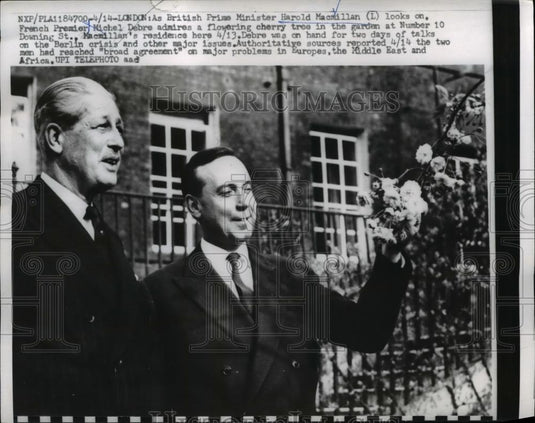 1959 Press Photo French Premier Michel Debre & British Premier Harold Mamillian - Historic Images