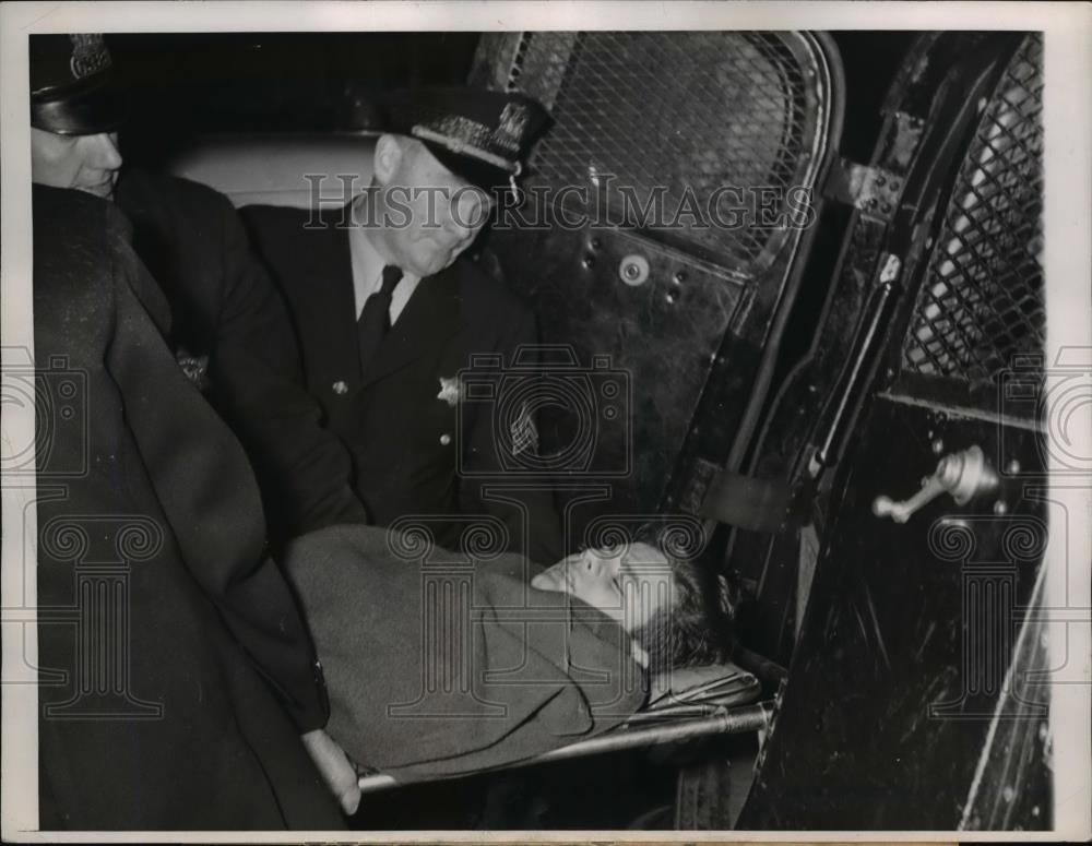 1949 Press Photo Jerry Resaliii Being Lifted into Ambulance - nee30097 - Historic Images