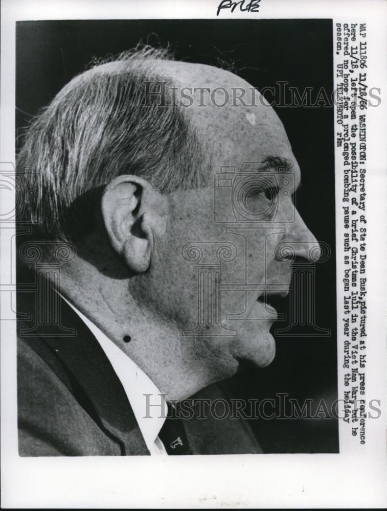 1966 Press Photo Secretary of State Dean Rusk at Press Conference - nee28438 - Historic Images