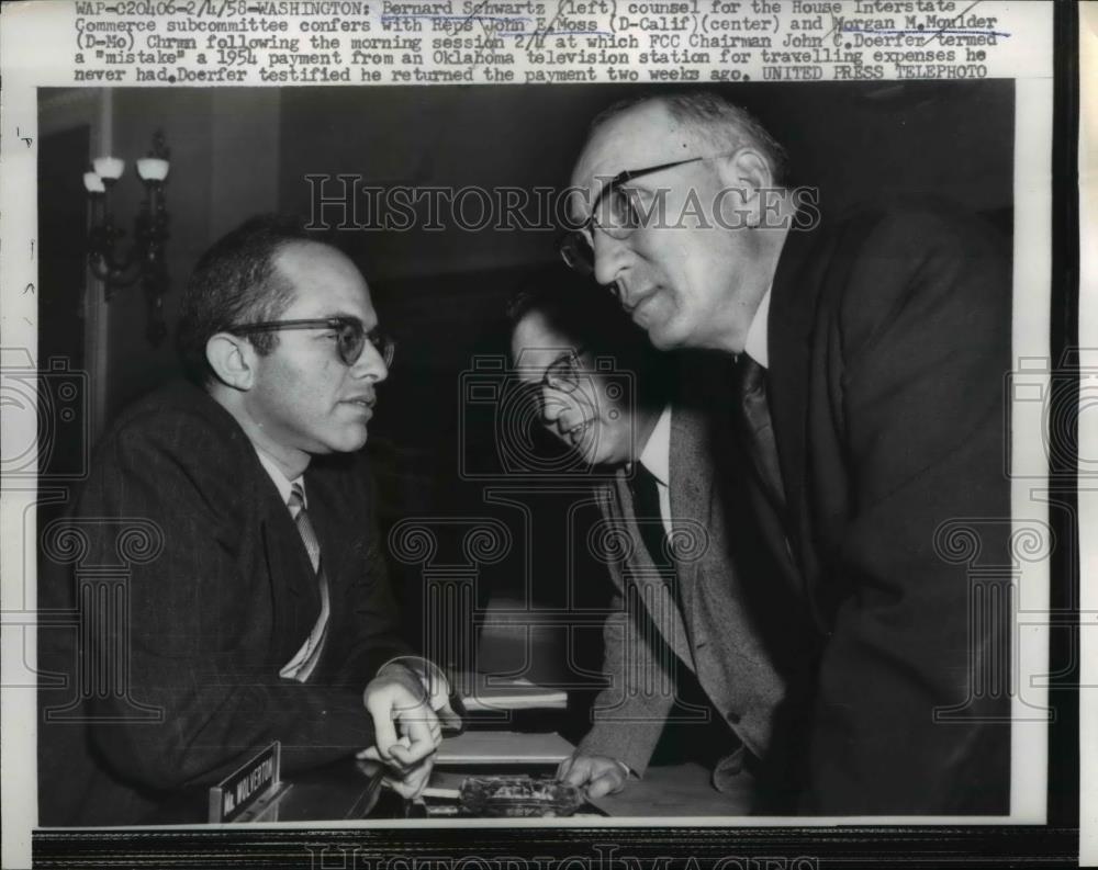 1958 Press Photo Bernard Schwartz, counsel for the House Interstate - nee26054 - Historic Images