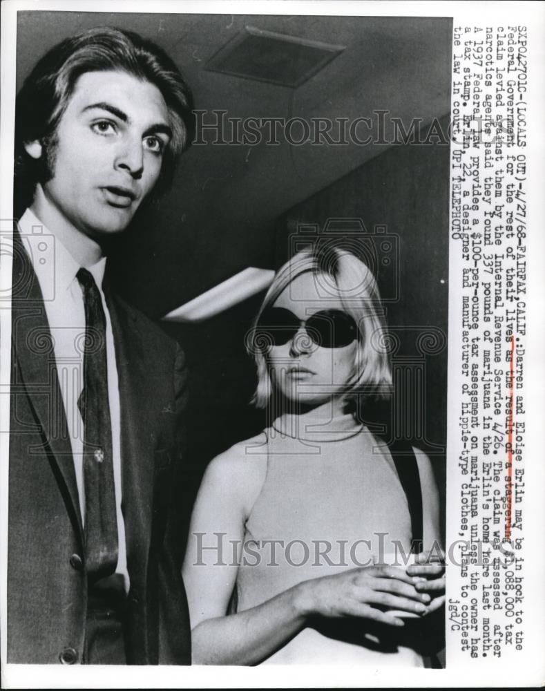 1968 Press Photo Darren, Eloise Erlin Owe IRS Giant Tax Claim - nee27829 - Historic Images