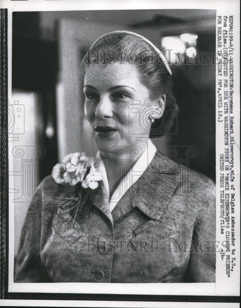 1957 Press Photo Baroness Robert Silvercruys - nee02423 - Historic Images