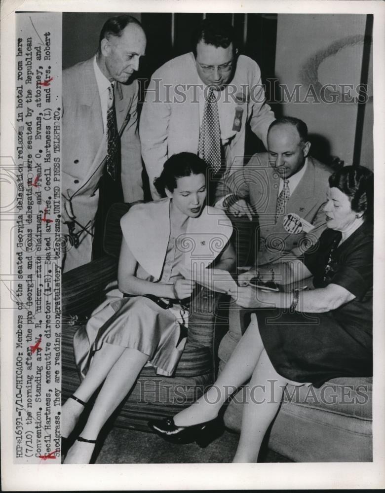 1952 Press Photo W.R. Tucker, Frank O Evans, Mr and Mrs Cecil Hartness - Historic Images