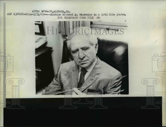 1967 Press Photo Justice Michael A. Musmanno - nee26180 - Historic Images
