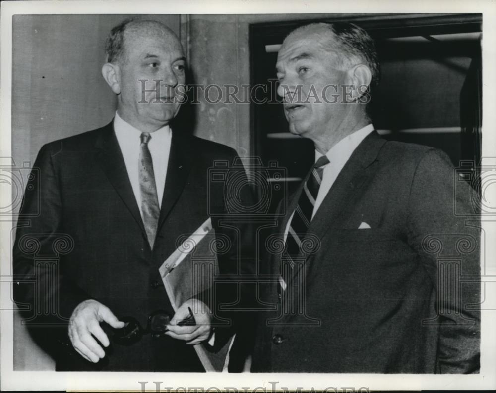 1961 Press Photo Secretary of the State Dean Rusk with William Fulbright - Historic Images