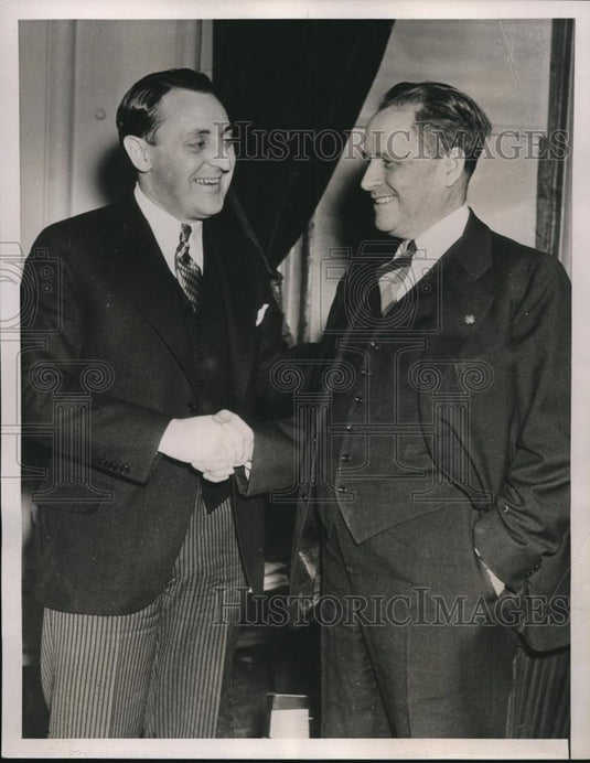 1939 Press Photo New York Lt. Governor Charles Poletti, Senator Joe R. Hanley - Historic Images