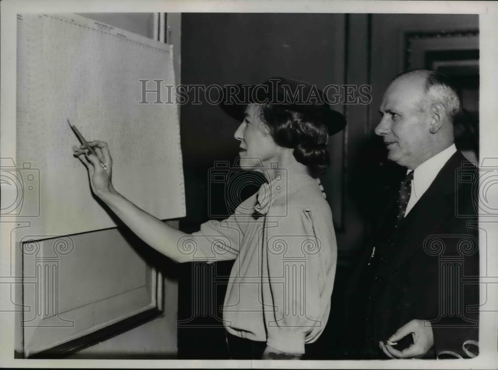 1937 Press Photo Mrs Frederick Van Nuys Wife Of Lt Commander WA Corley - Historic Images