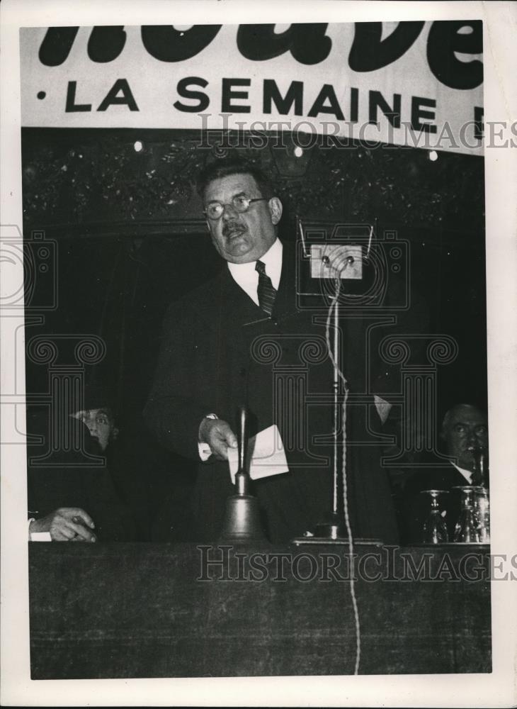 1935 Press Photo Edouard Herriot president radical party speech - Historic Images