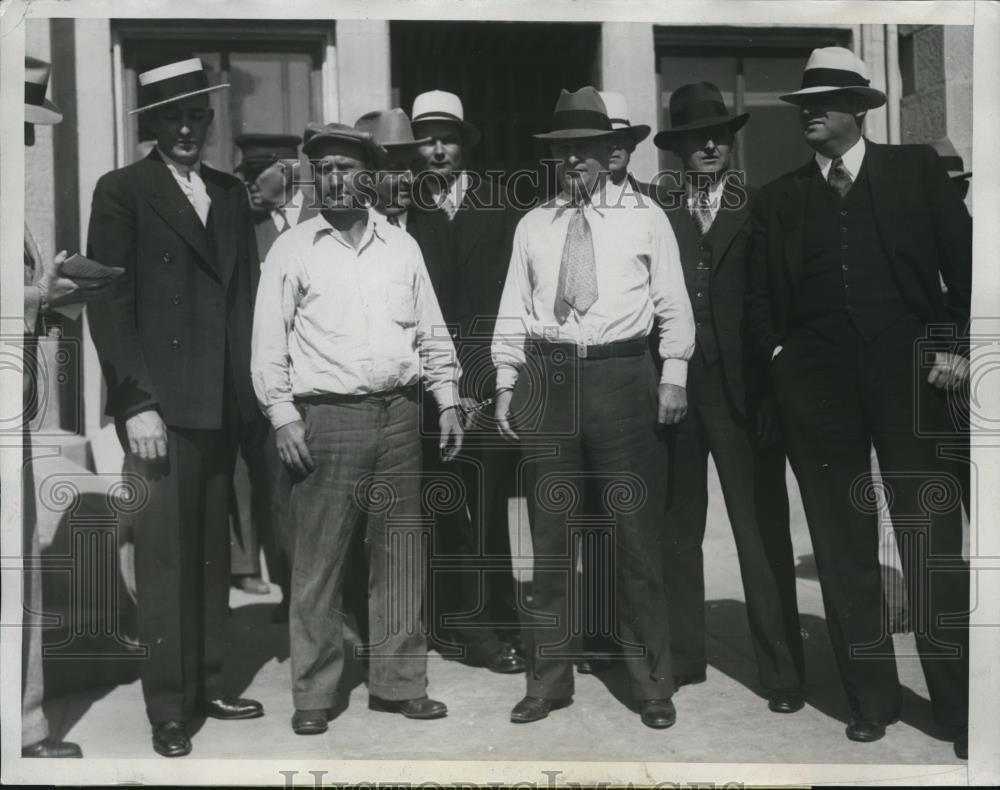 1934 Press Photo Kidnappers of Businessman William F. Gettle &amp; Policemen - Historic Images