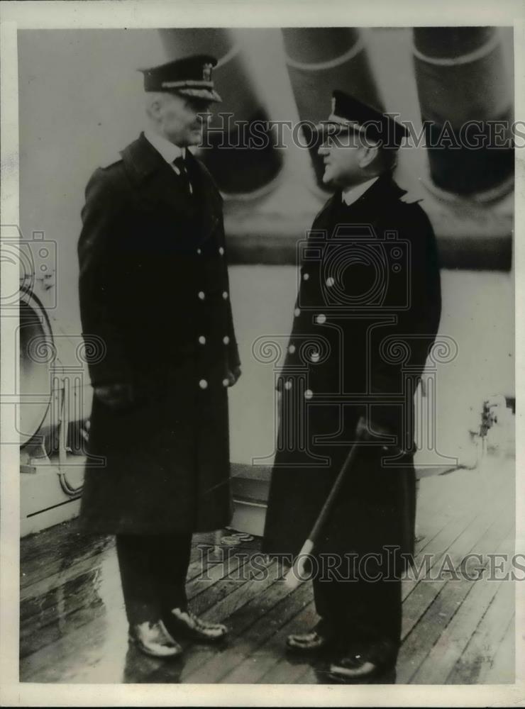 1931 Press Photo Admiral Edward H Campbell & Capt EJ Harguard - Historic Images