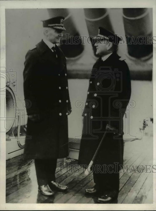 1931 Press Photo Admiral Edward H Campbell & Capt EJ Harguard - Historic Images