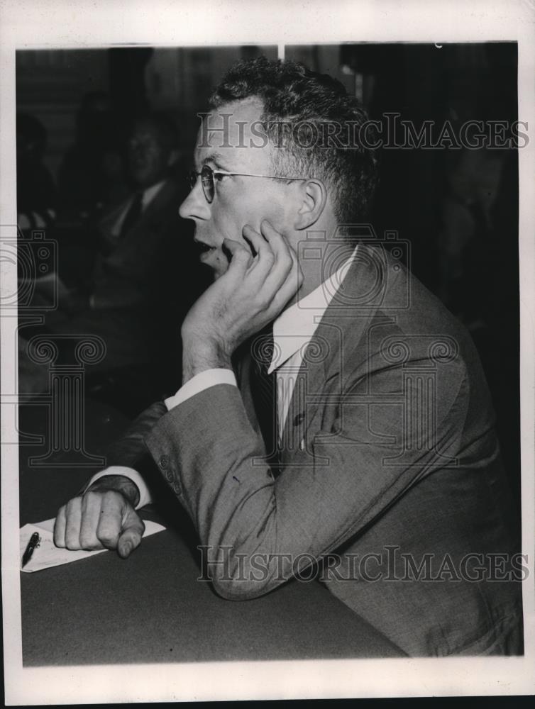 1938 Press Photo Peter P Gissibl testifies DIES Committee Un-American activities - Historic Images