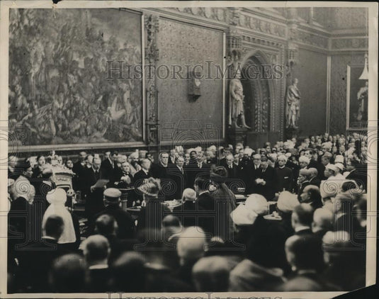 1930 Press Photo London England, King George V open address House of Lords - Historic Images
