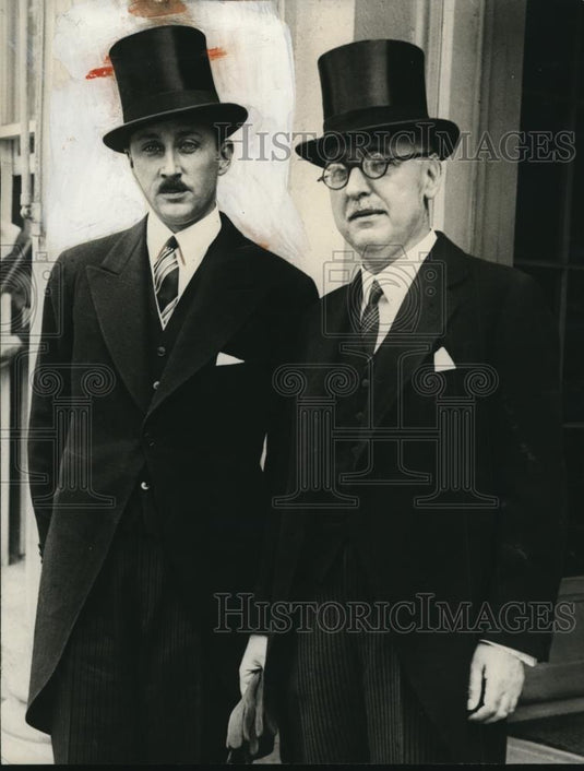 1929 Press Photo Prince Cyrilt of Bulgaria(L) & Simpeon Radeff Minister to US - Historic Images