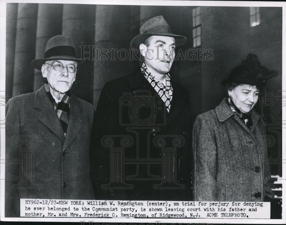 1951 Press Photo William W. Remingtom on trial for Perjury - Historic Images