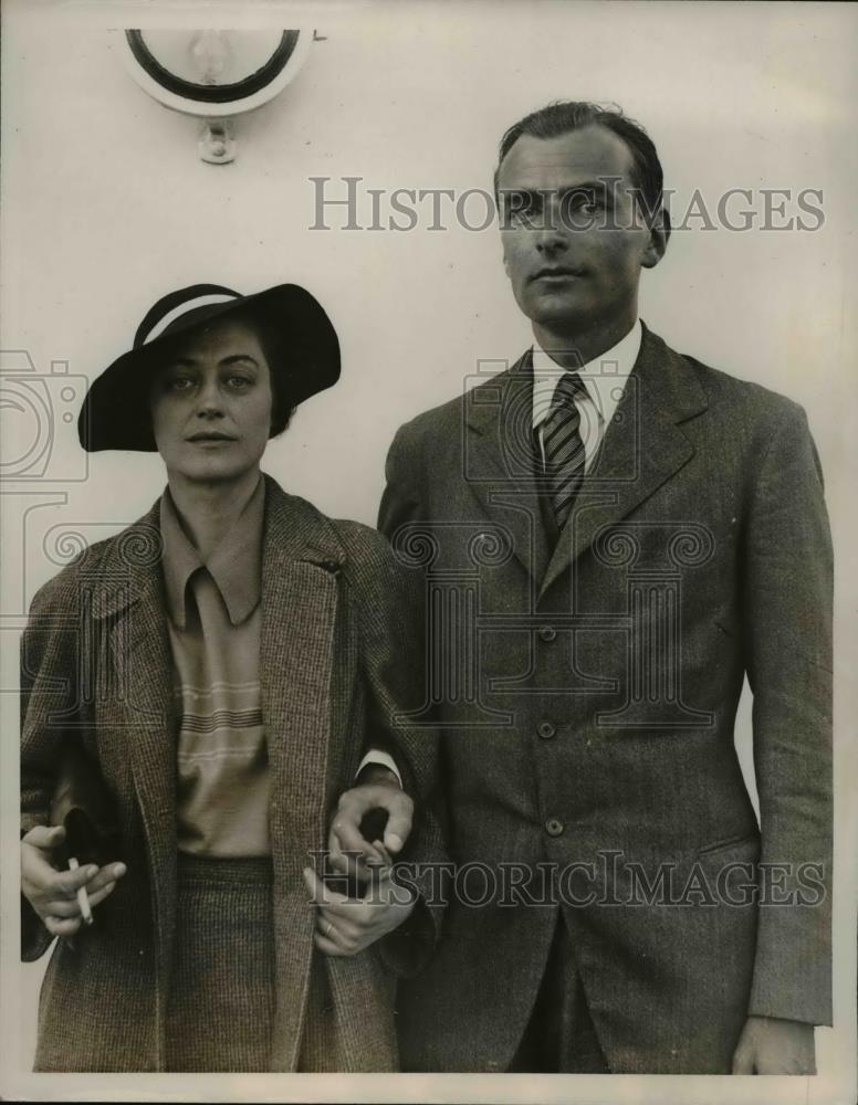 1934 Press Photo Mr and Mrs Bubert S Agar, Pulitzer prize winner - Historic Images