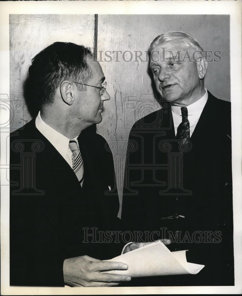 1941 Press Photo Economist Mordecai Ezekiel, Foreign Trade Pres. Eugene Thomas - Historic Images