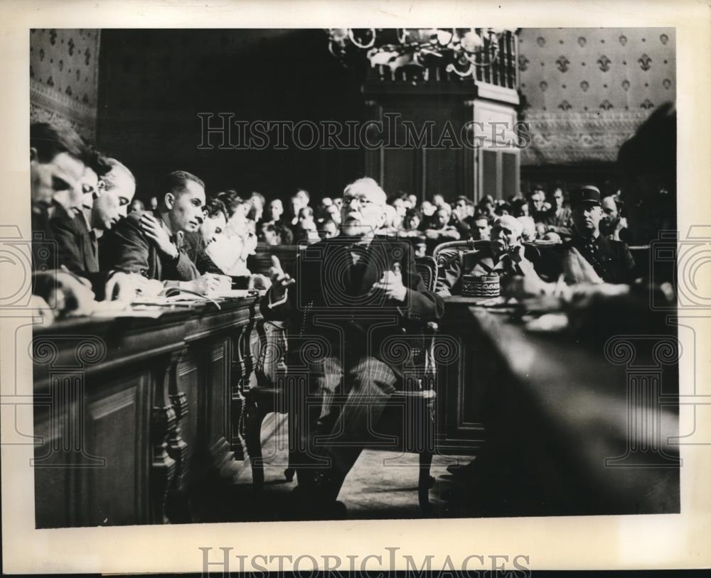 1945 Press Photo Paris Monsieur Jules Jeaneney Pres. Senate,trial Marshal Petain - Historic Images