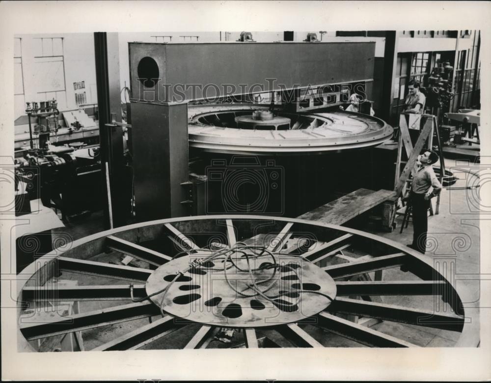 1938 Press Photo The Palomar Telescope built in California Tech&#39;s Machine shop - Historic Images