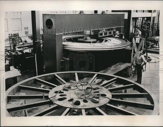 1938 Press Photo The Palomar Telescope built in California Tech's Machine shop - Historic Images