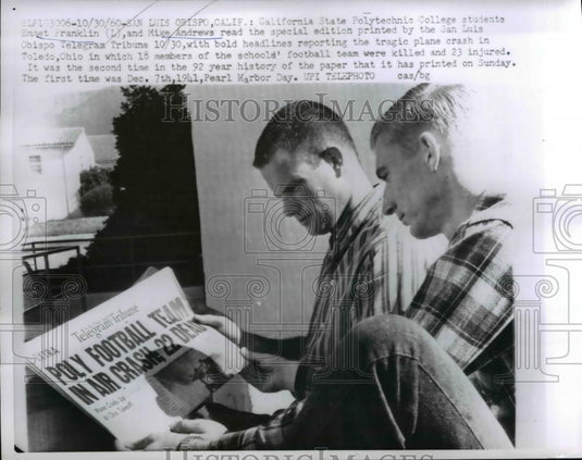 1961 Press Photo California State College students, Emmet Franklin & M. Andrews - Historic Images